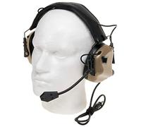 Opsmen LWC Airsoft Torino Casque Earmor M32 Mod1 Mil STD4 Pin Plug PTT Couleur Coyote Tan - Airsoft - Réduction du bruit et de la communication
