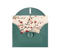OPSREY Carte d'anniversaire japonaise avec enveloppe - Motif floral - Prune printanière - Carte de vœux pour toutes les occasions