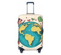 OPSREY Happy Earth Housse de protection élastique lavable pour valise de 53,3 à 81,3 cm, Noir , L