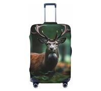 OPSREY Housse de protection élastique lavable pour valise, motif cerf, arbre sauvage, pour 53,3 à 81,3 cm, Noir , S