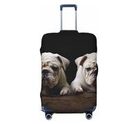 OPSREY Little White Bulldog Housse de bagage élastique lavable pour valise de 53,3 à 81,3 cm, Noir , M