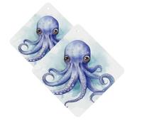 OPSREY Lot de 2 désodorisants de voiture pour voiture, petite pieuvre bleue, tablettes d'aromathérapie, cartes parfumées à suspendre, feuilles parfumées amusantes à suspendre pour chambre à coucher,