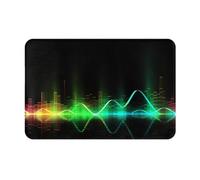 OPSREY Paillasson durable lavable avec motif vagues sonores et musique cool