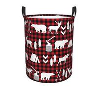 OPSREY Panier à linge rond imprimé vache cerf arbre de Noël panier de rangement panier de rangement pour livres, vêtements, jouets