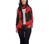 OPSREY Sunset Beach Écharpe à pompons imprimée Pashmina Sentiment Châle Hiver Chaud Écharpe, Spartan Warrior Casque, taille unique