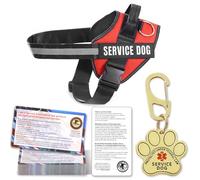 Opstin Gilet pour chien de service, étiquette d'identification + 50 cartes d'information ADA, tailles XS à XXL, plaque d'identité en métal avec clip robuste, cartes double face, accessoires ESA, XS