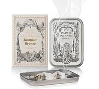 OPTATUM Encens en papier, brise de jasmin, 48 utilisations dans un étui en | Rose et musc doux, huiles essentielles naturelles, 1 à 3 minutes de combustion, parfum floral d'intérieur