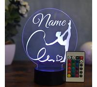 Optechvisual Lampe LED personnalisée avec motif de gymnaste - Veilleuse avec nom - Idée cadeau pour gymnastes et danseuses - Lampe de table décorative pour filles et femmes