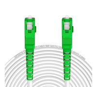 opteec® - Câble Fibre Optique Blindé - 50M - ORANGE/SFR/BOUYGUES/SOSH/RED by SFR - Rallonge/Jarretière - SC-APC à SC-APC Renforcé - Simplex Monomode - Garantie 10 Ans - Blanc (50M)