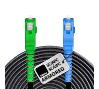 opteec® - Câble Fibre Optique en Acier Blindé - FREE - Rallonge/Jarretière - SC/APC à SC/UPC Renforcé - Simplex Monomode - Garantie 10 Ans - Noir (Armored, Noir, 1M)