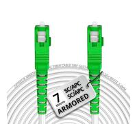 opteec® - Câble Fibre Optique en Acier Blindé - ORANGE/SFR/BOUYGUES/SOSH/RED by SFR - Rallonge/Jarretière - SC/APC à SC/APC Renforcé - Simplex Monomode - Garantie 10 Ans (Armored, Blanc, 7M)