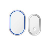 OPTEPYOE La Sonnette numérique Dispose de 60 chansons de Bienvenue intégrées, d'une portée de télécommande de 300 mètres et est livrée avec Un Support.(Silver)