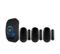 OPTEPYOE Sonnette de Bienvenue avec 32 mélodies, détecteur d'ouverture de Porte et de fenêtre(Black KIT3,American Standard)