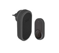 OPTEPYOE Sonnette de Bienvenue avec Bouton Visiteur, récepteur de Rappel de 32 chansons, Noir(Option A,EU)