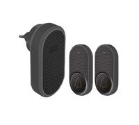 OPTEPYOE Sonnette de Bienvenue avec Bouton Visiteur, récepteur de Rappel de 32 chansons, Noir(Option B,US)