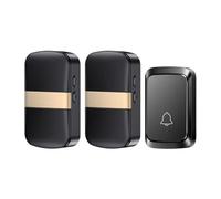 OPTEPYOE Sonnette de Bienvenue avec Flash LED intégré et 60 mélodies, idéale for Un Usage Domestique.(Black 1B2R,US)