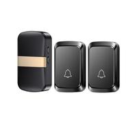 OPTEPYOE Sonnette de Bienvenue avec Flash LED intégré et 60 mélodies, idéale for Un Usage Domestique.(Black 2B1R,US)