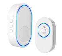 OPTEPYOE Sonnette de Bienvenue for la Maison, télécommande d'une portée de 150 mètres, Disponible aux Normes européennes, Britanniques et américaines.(White,US)