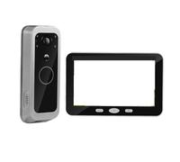 OPTEPYOE Sonnette vidéo 1080p 2 MP, visionneuse numérique, interphone de contrôle d'accès, écran extérieur FHD 5 Pouces(Door Camera 128G)
