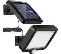 OPTEX ELECTRONIQUE Projecteur LED solaire rechargeable avec panneau déporté et détecteur infra-rouge, 56 Leds, IP44, 400 lumens