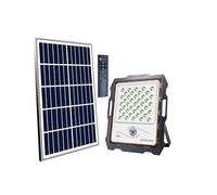 OPTEX ELECTRONIQUE Projecteur LED solaire rechargeable avec panneau déporté, télécommande et détecteur infra-rouge, 82 Leds, IP65, 1000 lumens