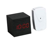 OPTEX - HORLOGE DIGITALE BOIS + TEMPERATURES extérieure,Cube bois,Températures int. Ext