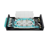 Optic Fiber Termination Box LC Duplex Box Cables 6 Port Wall Mount Fiber Enclosure with Spool (Includes a 1Meter 12 Strand LC Pigtail and 6 Port Panel (LC OM3)
