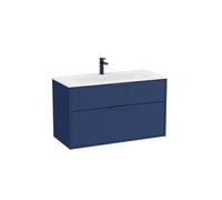 Optica unik 2 tiroirs et lavabo porcelaine 1000 mm bleu acier mat - ROCA A852454551