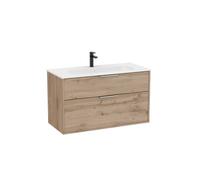 Optica unik 2 tiroirs et lavabo porcelaine 1000 mm noyer - ROCA A852454517