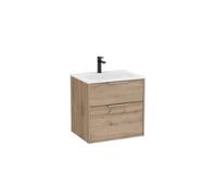 Optica unik 2 tiroirs et lavabo porcelaine 600 mm noyer - ROCA A852451517