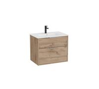 Optica unik 2 tiroirs et lavabo porcelaine 700 mm noyer - ROCA A852452517