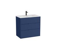 Optica unik 3 tiroirs et lavabo porcelaine 600 mm bleu acier mat - ROCA A852456551
