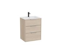 Optica unik 3 tiroirs et lavabo porcelaine 600 mm frêne clair - ROCA A852456541