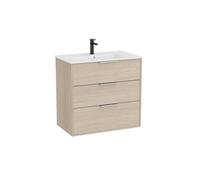 Optica unik 3 tiroirs et lavabo porcelaine 800 mm frêne clair - ROCA A852457541