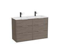 Optica unik 6 tiroirs et lavabo porcelaine 1200 mm chêne foncé - ROCA A852458537