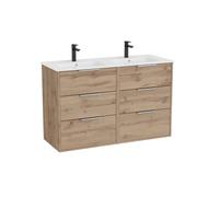 Optica unik 6 tiroirs et lavabo porcelaine 1200 mm noyer - ROCA A852458517