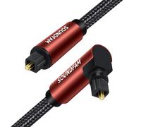 Optical Audio Cable 90 Degree Toslink Cable 2M,Wine Red