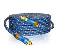 Optical Cable Digital Audio Toslink Optical Cable Spdif for Home Theater,Soundbar,TV,PS4,Xbox (15Ft/5M,Gold Plated Head Optical Cable)