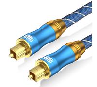 Optical Cable Digital Audio Toslink Optical Cable Spdif for Home Theater,Soundbar,TV,PS4,Xbox (5.9Ft/1.8M,Gold Plated Head Optical Cable)