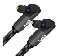 Optical Cable Optical Cable Digital Audio Toslink Spdif Fiber Optic Cable for Home Theater,Soundbar,TV,PS4,Xbox (1 M,Double 90 Degree Optical Cable,Grey)