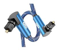 Optical Cable Optical Cable Digital Audio Toslink Spdif Fiber Optic Cable for Home Theater,Soundbar,TV,PS4,Xbox (1.5 M,Double 90 Degree Optical Cable,Blue)