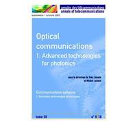 Optical communications 1 : advanced technologies for photoni - Jaouen Yves - Hermes Science Publications - broché - Livre