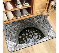Optical Illusion 3D Rug, Fun Creatives 3D Hole Carpet for Decorative Floor Art, Non Slip Quick Dry Washable Soft Floor Mat for Home,Entryway,Living Room,Bedroom
