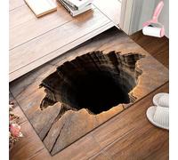Optical Illusion 3D Rug, Fun Creatives 3D Hole Carpet for Decorative Floor Art, Non Slip Quick Dry Washable Soft Floor Mat for Home,Entryway,Living Room,Bedroom