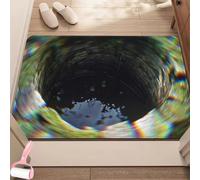 Optical Illusion 3D Rug, Fun Creatives 3D Hole Carpet for Decorative Floor Art, Non Slip Quick Dry Washable Soft Floor Mat for Home,Entryway,Living Room,Bedroom