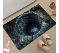 Optical Illusion 3D Rug, Fun Creatives 3D Hole Carpet for Decorative Floor Art, Non Slip Quick Dry Washable Soft Floor Mat for Home,Entryway,Living Room,Bedroom