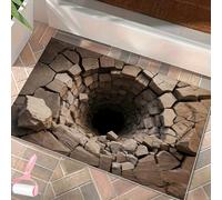 Optical Illusion 3D Rug, Fun Creatives 3D Hole Carpet for Decorative Floor Art, Non Slip Quick Dry Washable Soft Floor Mat for Home,Entryway,Living Room,Bedroom