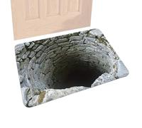 Optical Illusion Area Rug - 3D Stone Well Doormat | Non-Slip Visual Effect Mat, 20x32 inch Indoor Outdoor Bathroom Bedroom Kitchen Entrance Front Door Decoration