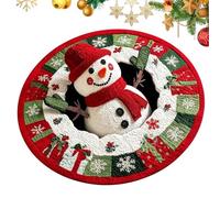 Optical Illusion Area Rug, Snowman Mat with Non-Slip Build, Christmas | Optical Illusion Area Rug, Snowman Floor Mat, Non-Slip Build Solution, Perfect for Home or Apartment, Reliable Holiday Decor