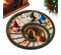 Optical Illusion Christmas Rug, Round Crystal Velvet Mat, GNOME Decor | Round 60x60cm Optical Illusion Christmas Area Rug Crafted From Soft Crystal Velvet, Weighing 180g With An Anti-slip Backing